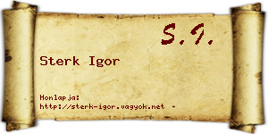 Sterk Igor névjegykártya